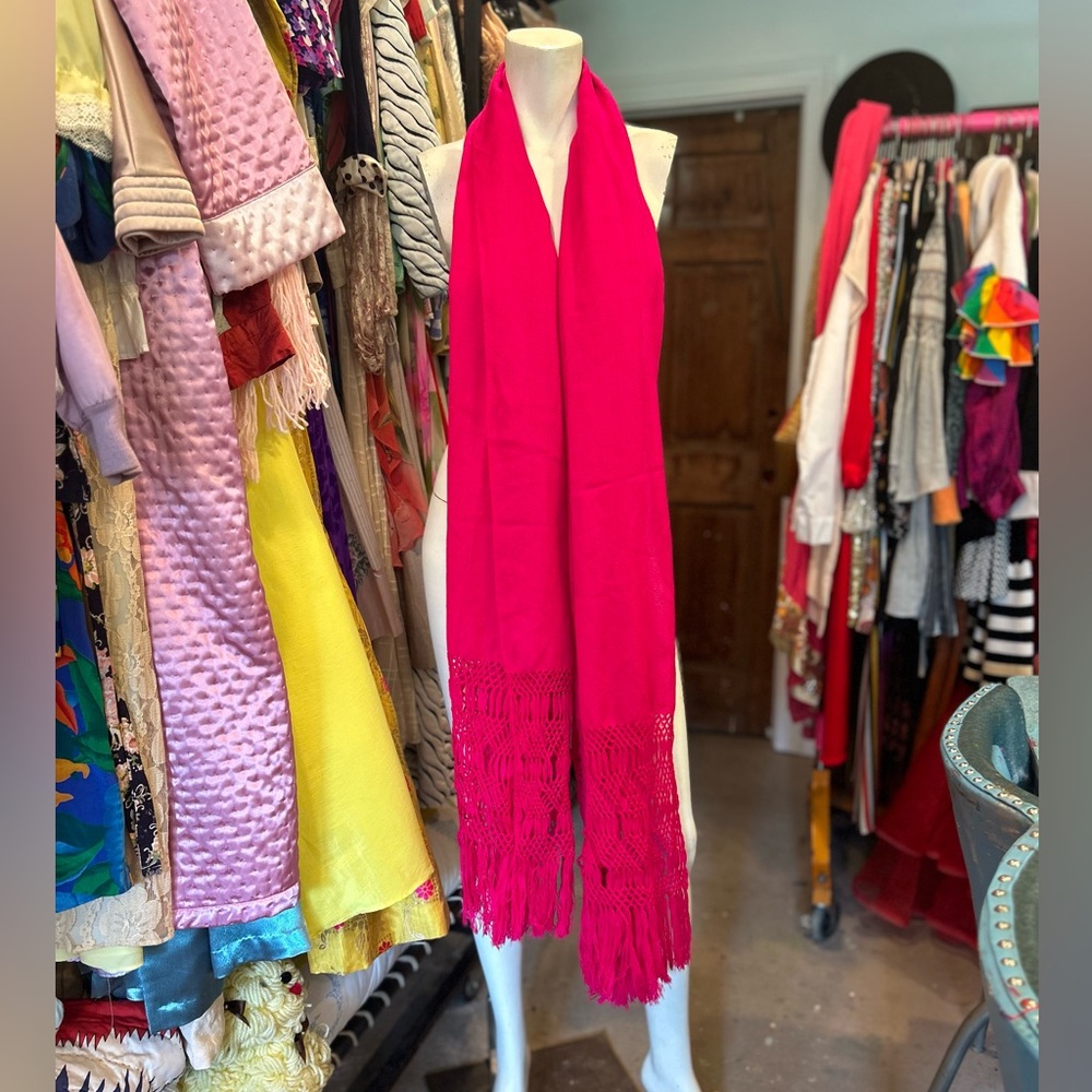 Vivid Raspberry Pink Scarf - Picture 2 of 5